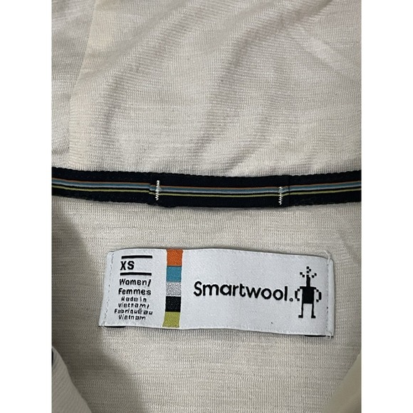 Smartwool Women's Off White Smartloft Hoodie Vest XS Nano Puffer Quilted Zip - Picture 2 of 9